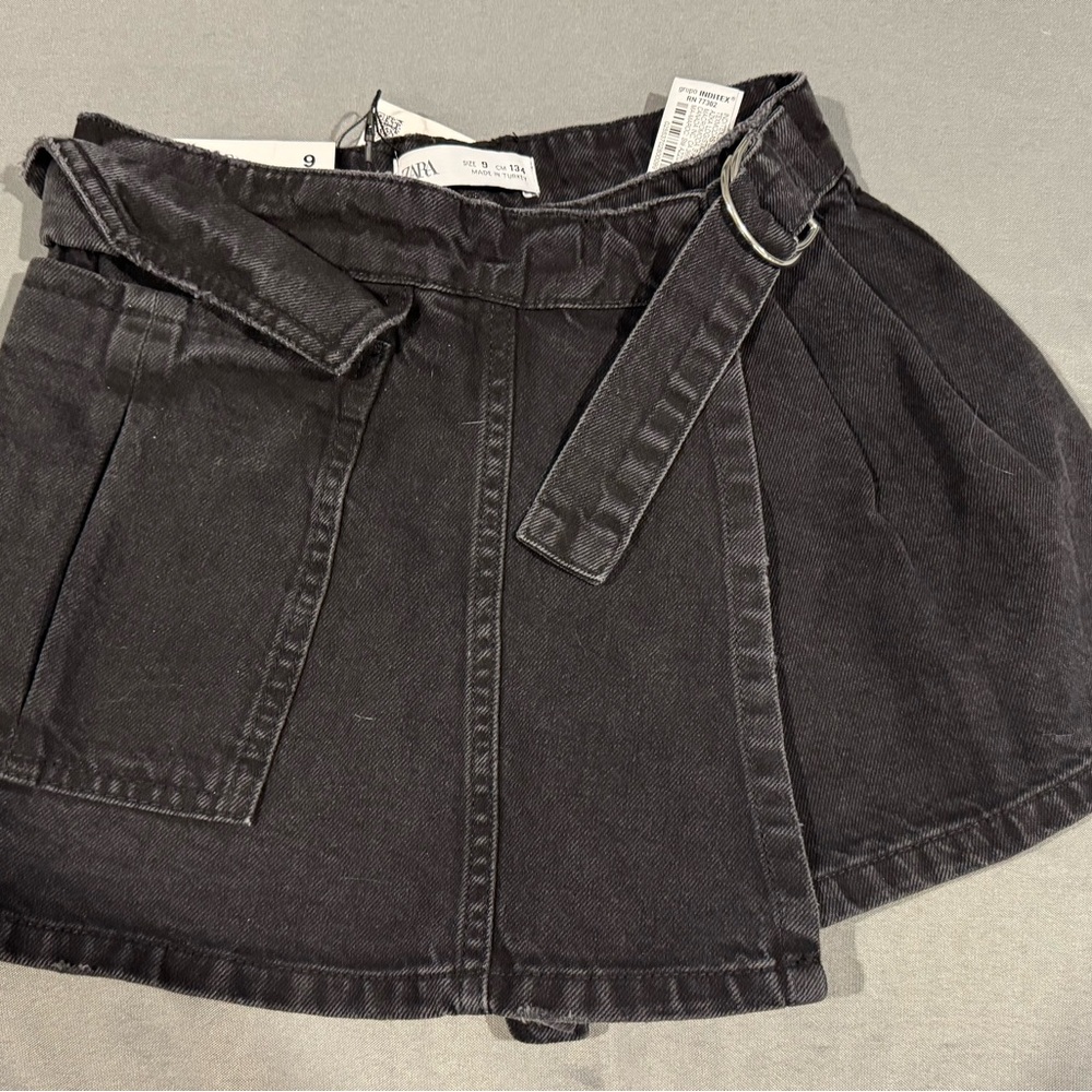 Zara Black Kids Skort with Belt Detail